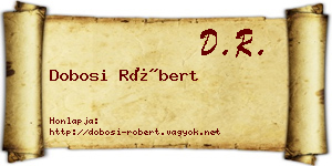 Dobosi Róbert névjegykártya
